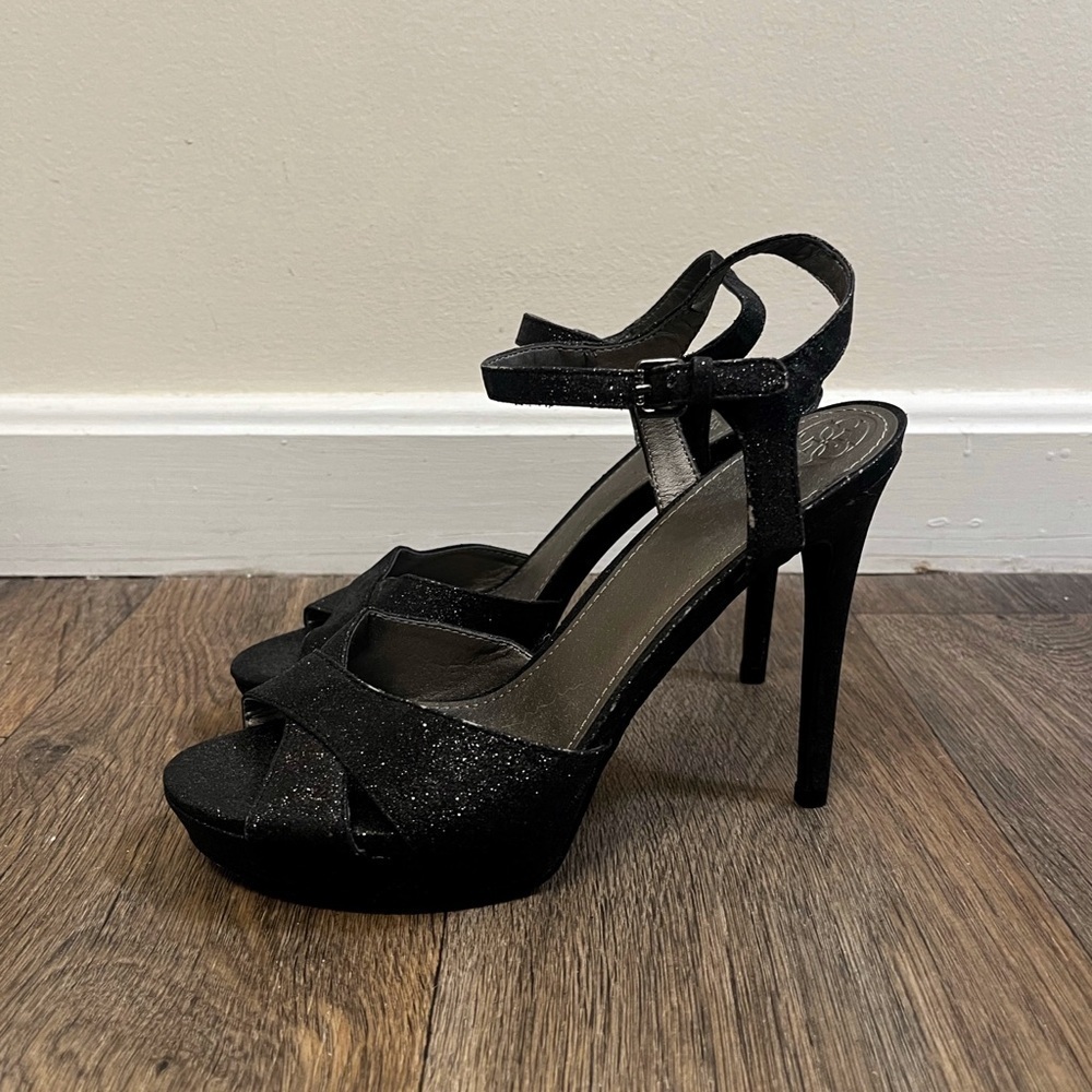 Guess Stunning Glittery Black 6” Heels